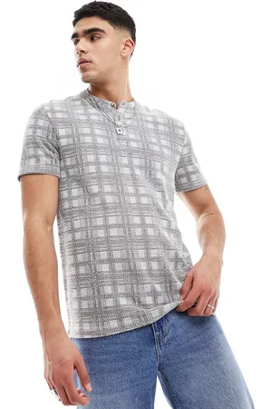 ASOS T-shirt testurizzata con collo serafino