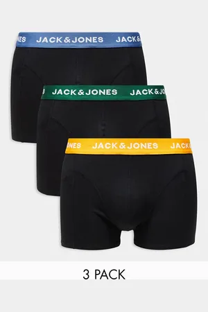 JACK & JONES Confezione da 3 boxer aderenti neri con fascia in vita colorata