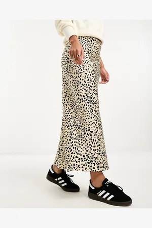 ASOS Gonna midi con taglio in sbieco leopardata