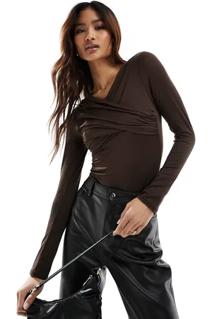 ASOS Body avvolgente a portafoglio color cioccolato