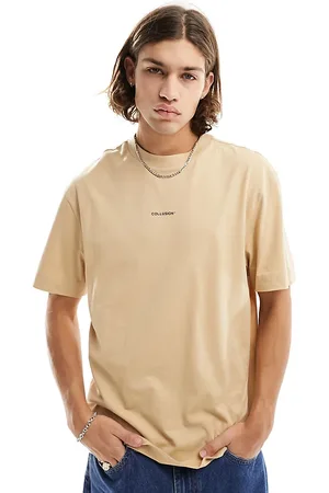 COLLUSION T-Shirt beige con stampa con logo
