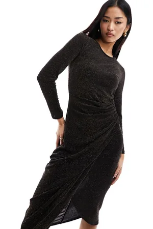New Look Vestito midi arricciato glitterato