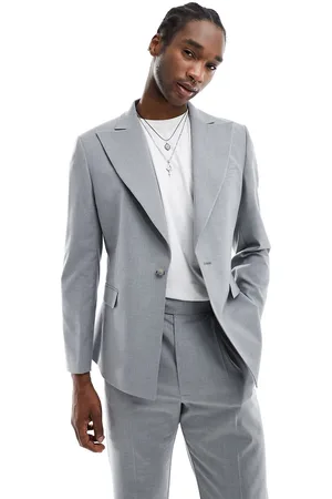ASOS Giacca da abito slim fit chiaro con rever anni 