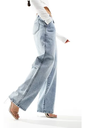 Kaiia Jeans a fondo ampio lavaggio azzurro
