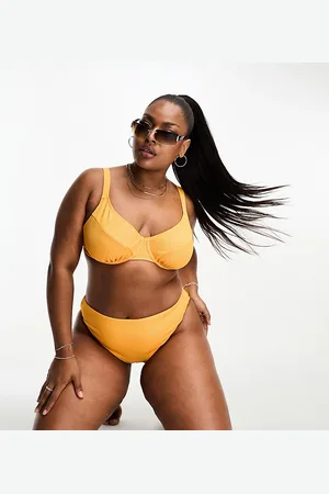 Simply Be Slip bikini sgambato asimmetrico stropicciato