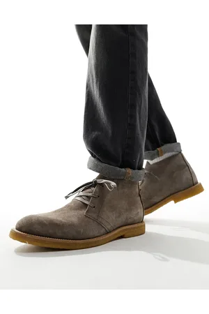 AllSaints Bilton - Stivaletti stringati in camoscio color talpa