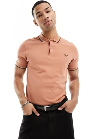 Fred Perry Polo color corallo con colletto a contrasto