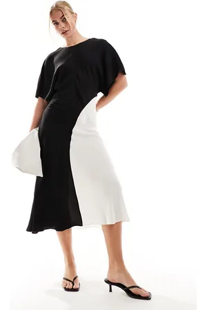 & OTHER STORIES Vestito midi color block bianco e