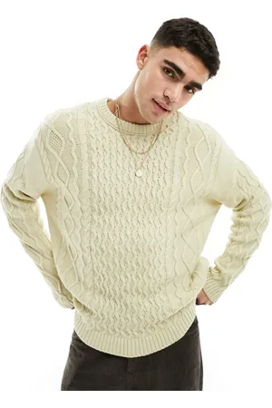 ASOS Maglione lavorato a trecce color crema oversize extra largo