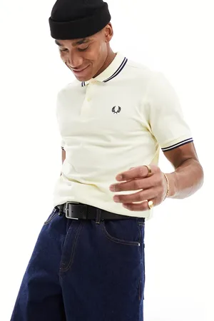 Fred Perry Polo crema con due righine a contrasto sui bordi