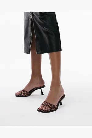 Topshop Isaac - Sabot con tacco medio angolato leopardati