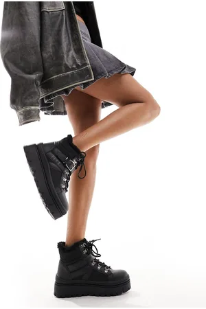 Elle Stivali flatform neri a suola spessa