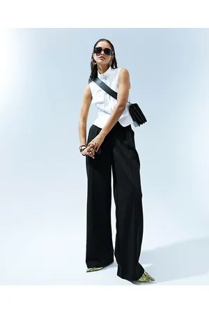 ASOS Joggers sartoriali eleganti in tessuto scuba neri