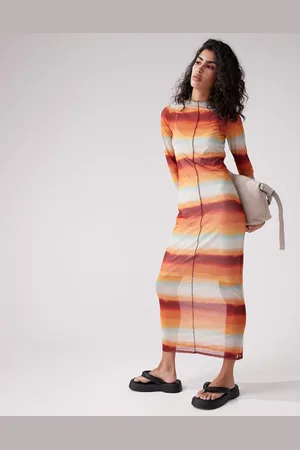 Pieces® Vestito lungo sfumato con cuciture a vista