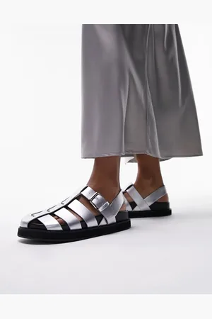 Topshop Bea - Sandali stile pescatore argento con suola spessa