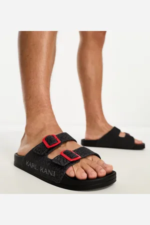 Karl Kani Street - Sliders nere con fibbie rosse