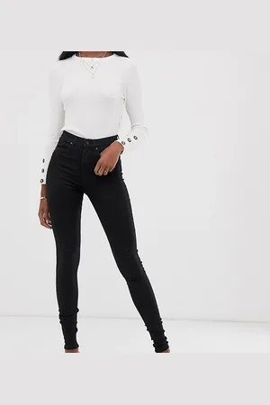 VERO MODA Jeans skinny a vita alta neri