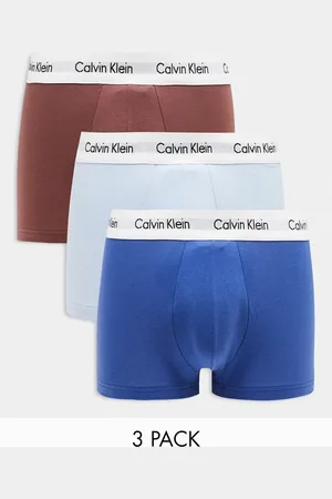 Calvin Klein Confezione da 3 paia di boxer aderenti blu, azzurri e ruggine