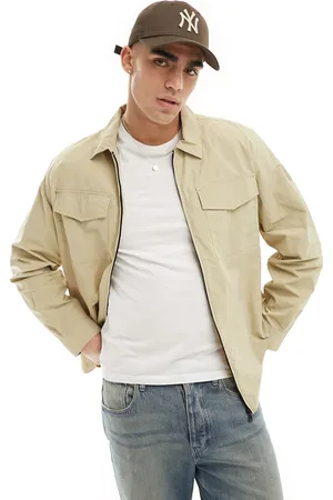 Champion Camicia giacca multitasche beige con zip