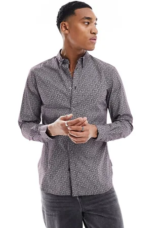 French Connection Hex - Camicia a maniche lunghe con motivo a fiori color chateaux