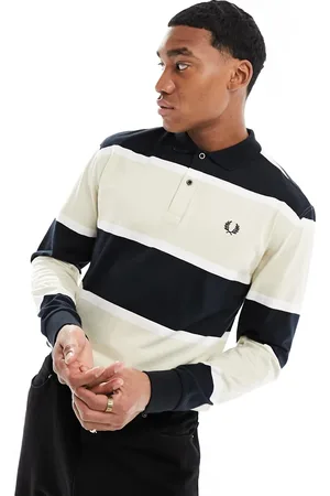 Fred Perry Polo nera a righe larghe