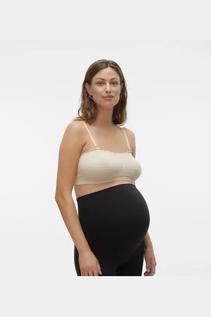 Mama;licious Mamalicious Maternity - Reggiseno a fascia beige con supporto e spalline rimovibili