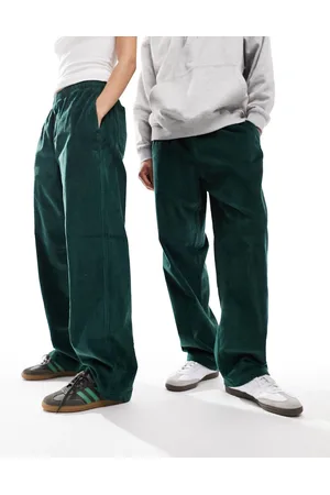 Obey Easy - Pantaloni unisex in tessuto a coste verdi