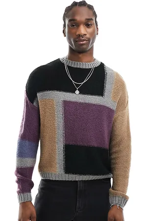 Reclaimed Maglione unisex combinato stile patchwork