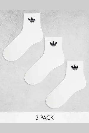 adidas Confezione da 3 paia di calzini alla caviglia bianchi