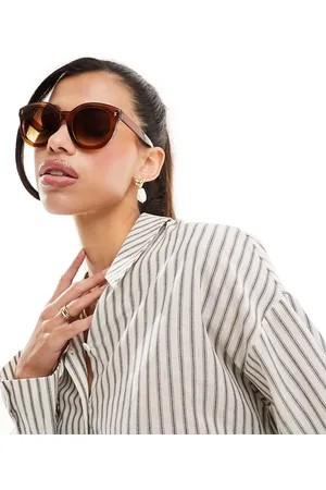 Jeepers Peepers Occhiali da sole marroni rotondi oversize