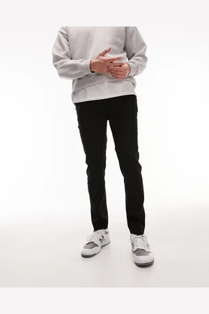Topman Pantaloni skinny eleganti neri con fascia in vita elasticizzata