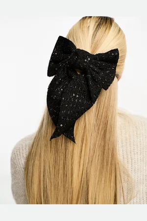 My Accessories London - Fermaglio per capelli a forma di fiocco con paillettes