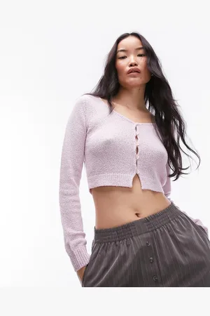 Topshop Cardigan micro in maglia effetto spugna