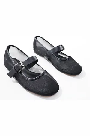 ASOS Lou - Ballerine stile Mary Jane in rete nere