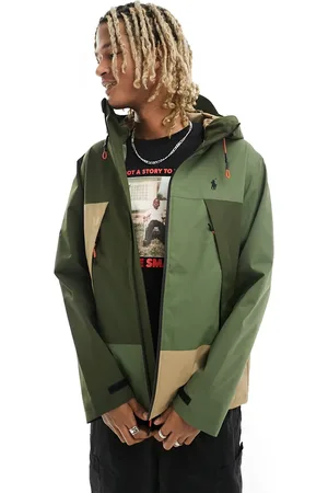 Ralph Lauren Eastland - Giacca a vento color block oliva e multicolore con logo a icona