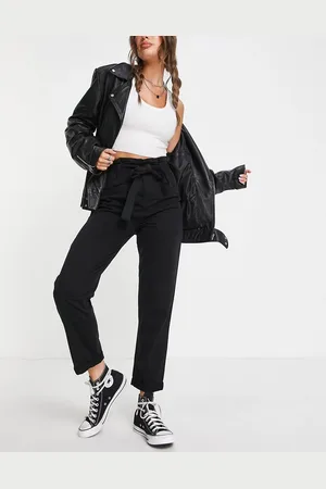 Topshop Jeans a vita alta con cintura neri