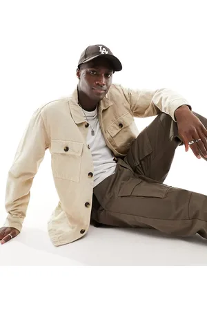 GANT Giacca in twill di misto cotone e lino beige