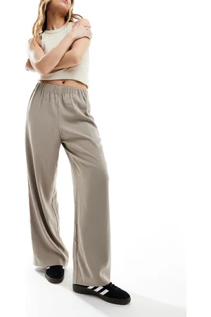 SELECTED Femme - Pantaloni ampi a vita alta beige