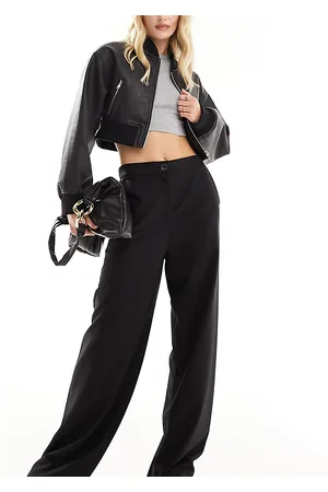 ASOS ASOS DESIGN Tall - Pantaloni dad fit neri a fondo ampio