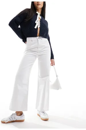 ASOS Jeans corti a fondo ampio bianchi