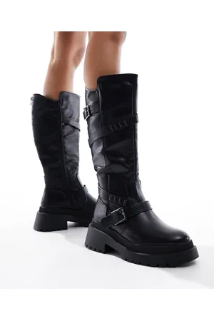 Elle Stivali biker neri con fibbie