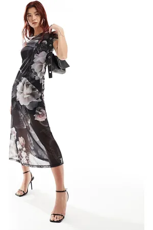 AllSaints Hanna Valley - Vestito midi in rete a fiori