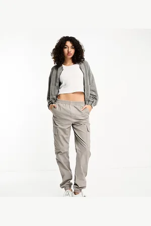 ASOS ASOS DESIGN Tall - Pantaloni cargo grigio pietra slavato con fondo elasticizzato