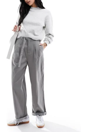 ASOS Pantaloni affusolati grigi con fibbia