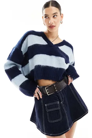 AllSaints Lou - Maglione corto con scollo a V