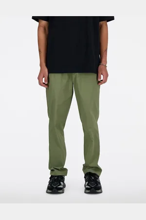 New Balance Pantaloni dritti verdi in twill da 30"
