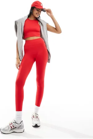 Stradivarius Leggings sportivi senza cuciture rossi in coordinato
