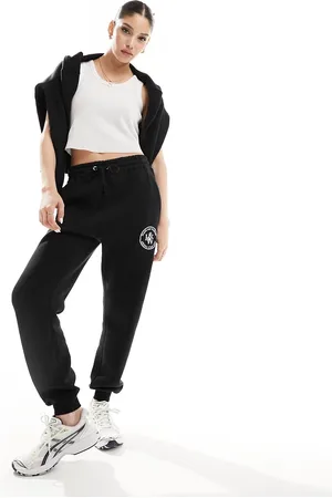 In The Style X Perrie Sian - Joggers neri con ricamo in coordinato