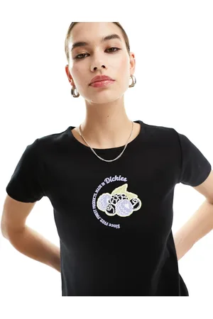 Dickies Altoona - T-shirt ristretta nera con grafica centrale di frutta