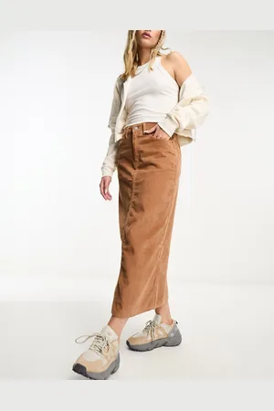 Cotton On Cotton On - Gonna lunga in velluto a coste color cammello